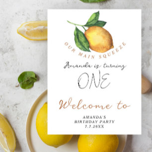 Lemon 1st Birthday Party Poster