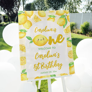 Lemon 1st Birthday Party Welcome  Acrylic Sign