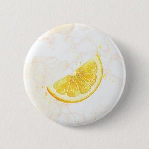 Lemon 6 Cm Round Badge