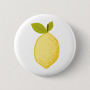 Lemon 6 Cm Round Badge