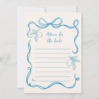 Lemon Advice For The Bride Bridal Shower Card