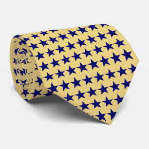 Lemon and Azure Stars Pattern Tie