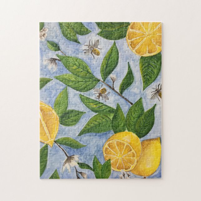 Lemon and Bees Puzzle (Vertical)