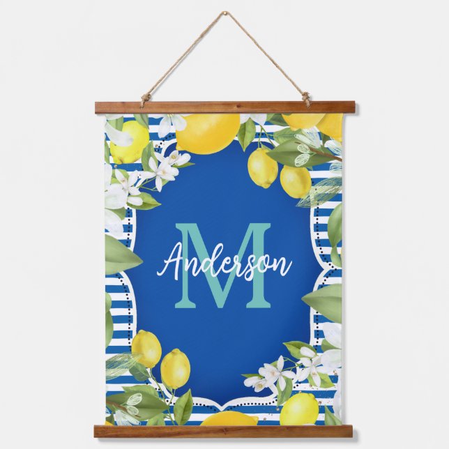 Lemon and Blue Spring Hanging Tapestry (Front)