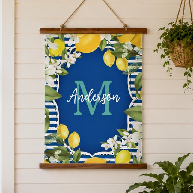 Lemon and Blue Spring Hanging Tapestry (Creator Uploaded)