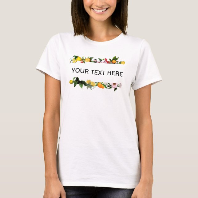 Lemon and fruit frame custom text  T-Shirt (Front)