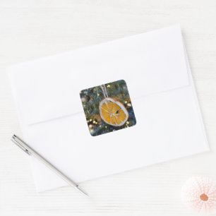 Lemon and glitter square sticker