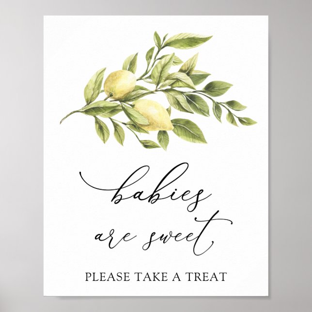 Lemon and Greenery Babies are Sweet Treat Sign (Front)