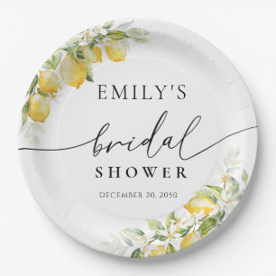 Lemon and Greenery Citrus Wedding Paper Plate