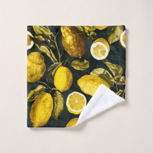 Lemon and Leaf Pattern V Bath Towel Set