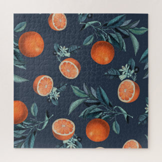Lemon and Leaf Pattern VI Jigsaw Puzzle