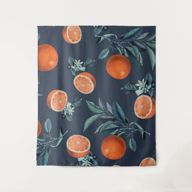 Lemon and Leaf Pattern VI Tapestry (Front)