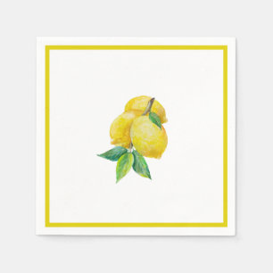 Lemon and Leaves Cocktail  Napkin