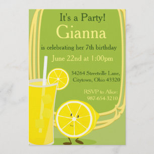 Lemon and lemonade invitation