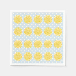 Lemon and Light Blue Summer Napkins