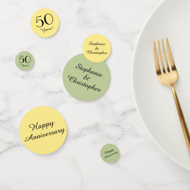 Lemon and Lime 50th Anniversary Table Decoration Confetti (Group)