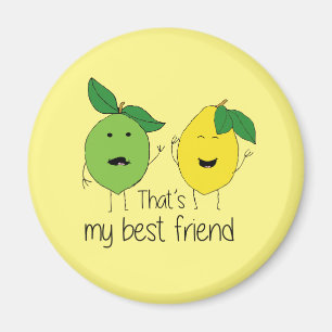 Lemon and Lime Best Friends BFF Lemon Art Besties Magnet