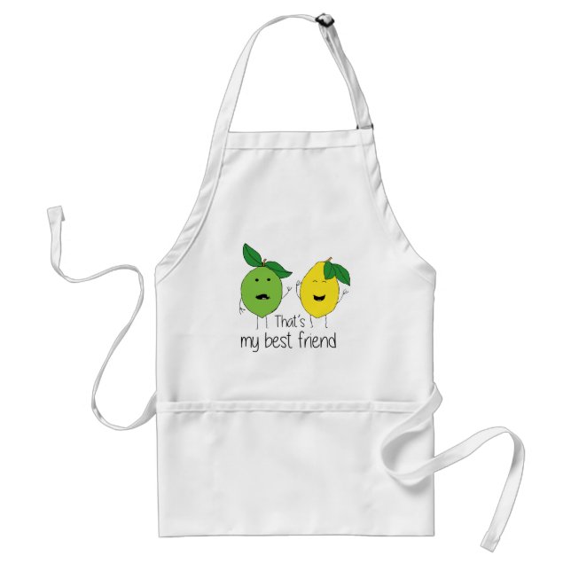 Lemon and Lime Best Friends BFF Lemon Art Besties Standard Apron (Front)