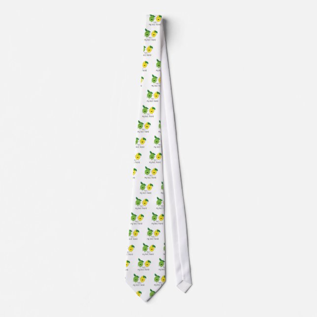 Lemon and Lime Best Friends BFF Lemon Art Besties Tie (Front)