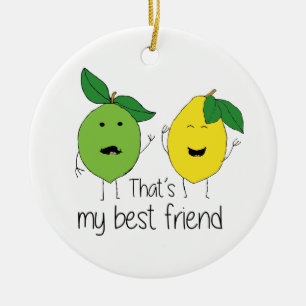 Lemon and Lime Best Friends Ceramic Tree Decoration