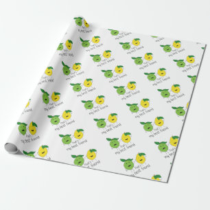 Lemon and Lime Best Friends Wrapping Paper