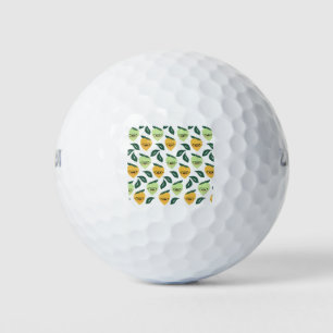 Lemon and Lime Citrus Cartoon Illustration Golf Balls