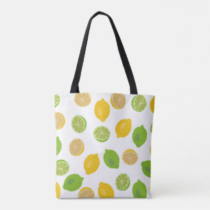 Lemon and Lime Pattern Tote Bag