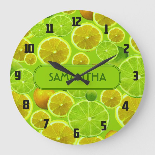 LEMON AND LIME PERSONALIZE .. LARGE CLOCK (Front)