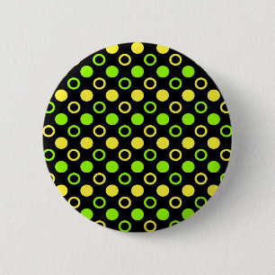 Lemon and Lime Rings and Polka Dots by STaylor 6 Cm Round Badge