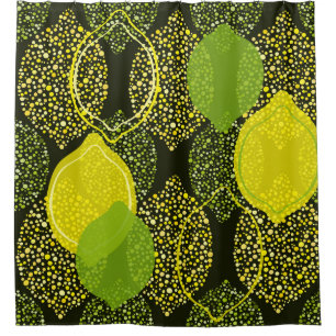 Lemon and lime seamless pattern. shower curtain