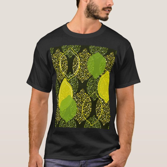Lemon and lime seamless pattern. T-Shirt (Front)
