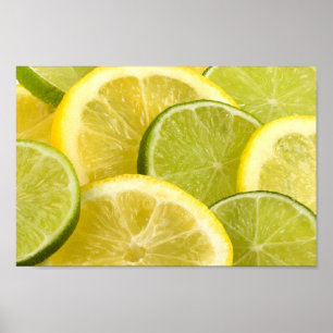 Lemon and Lime Slices Poster