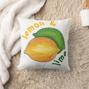 Lemon and Lime Tart Sour Citrus Fruit Foodie Cushion