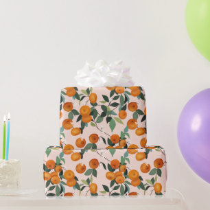 Lemon and Orange Citrus Pattern  Wrapping Paper