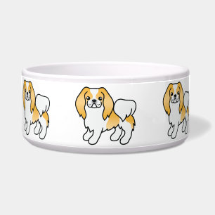 Lemon And White Japanese Chin Cartoon Dog