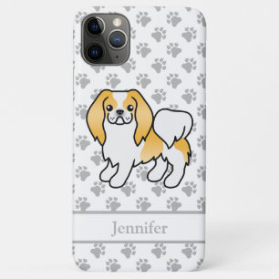 Lemon And White Japanese Chin Cartoon Dog & Name Case-Mate iPhone Case