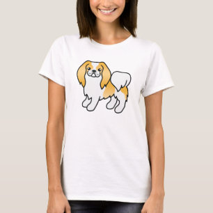 Lemon And White Japanese Chin Cartoon Dog T-Shirt