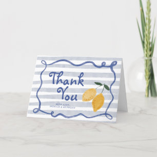 Lemon Baby Boy Shower Thank You Card