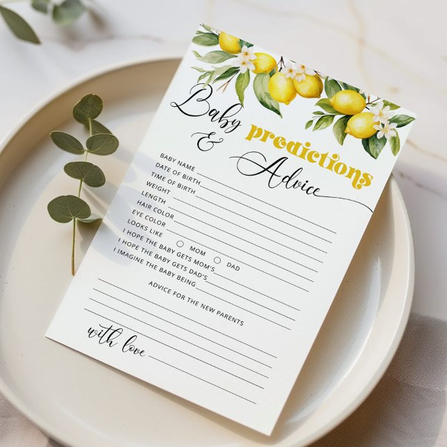Lemon Baby predictions and advice card (Creator Uploaded)