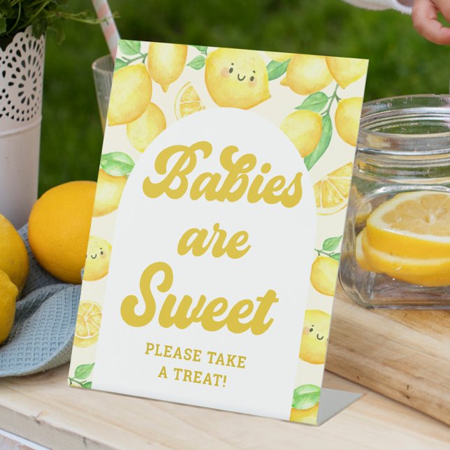 Lemon Baby Shower Babies are Sweet Favour Pedestal Sign (Creator Uploaded)