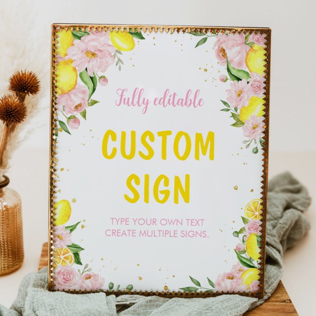 Lemon Baby Shower Birthday Party Table Sign (Creator Uploaded)