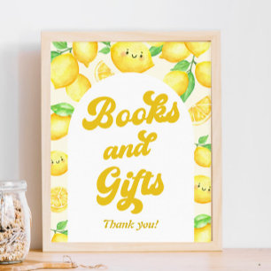 Lemon Baby Shower Books and Gifts Poster