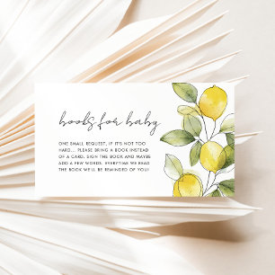 Lemon Baby Shower Books for Baby Enclosure Card