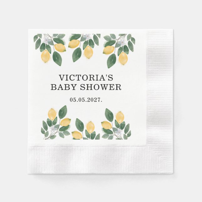 Lemon Baby Shower Candy  Napkin (Front)