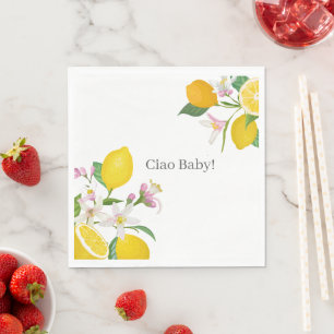 Lemon Baby Shower, Ciao Baby, Italian Theme Napkin