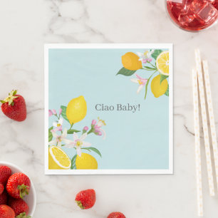 Lemon Baby Shower, Ciao Baby, Italian Theme Napkin