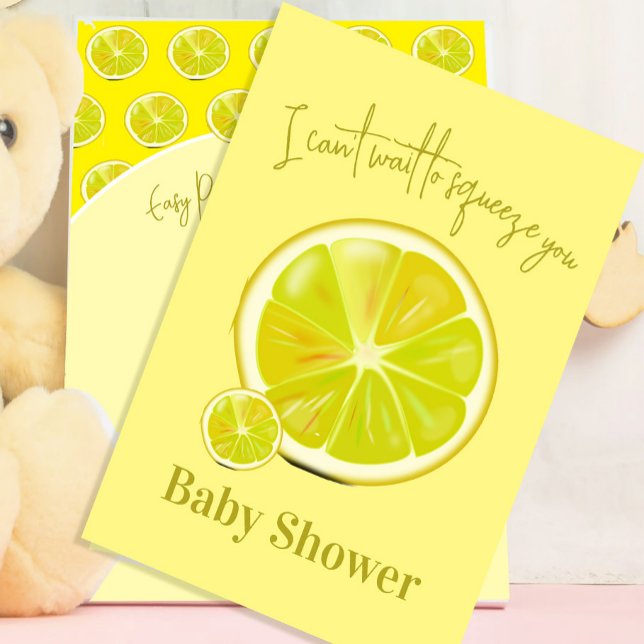 Lemon Baby Shower Citrus Yellow Modern Invitation (Creator Uploaded)