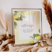 Lemon Baby Shower Custom Sign