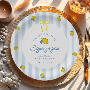 Lemon Baby Shower Gender Neutral Paper Plate