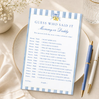 Lemon Baby Shower Guess Who Mummy or Daddy Game